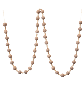 Wool Felt Ball and Wood Bead Garland
