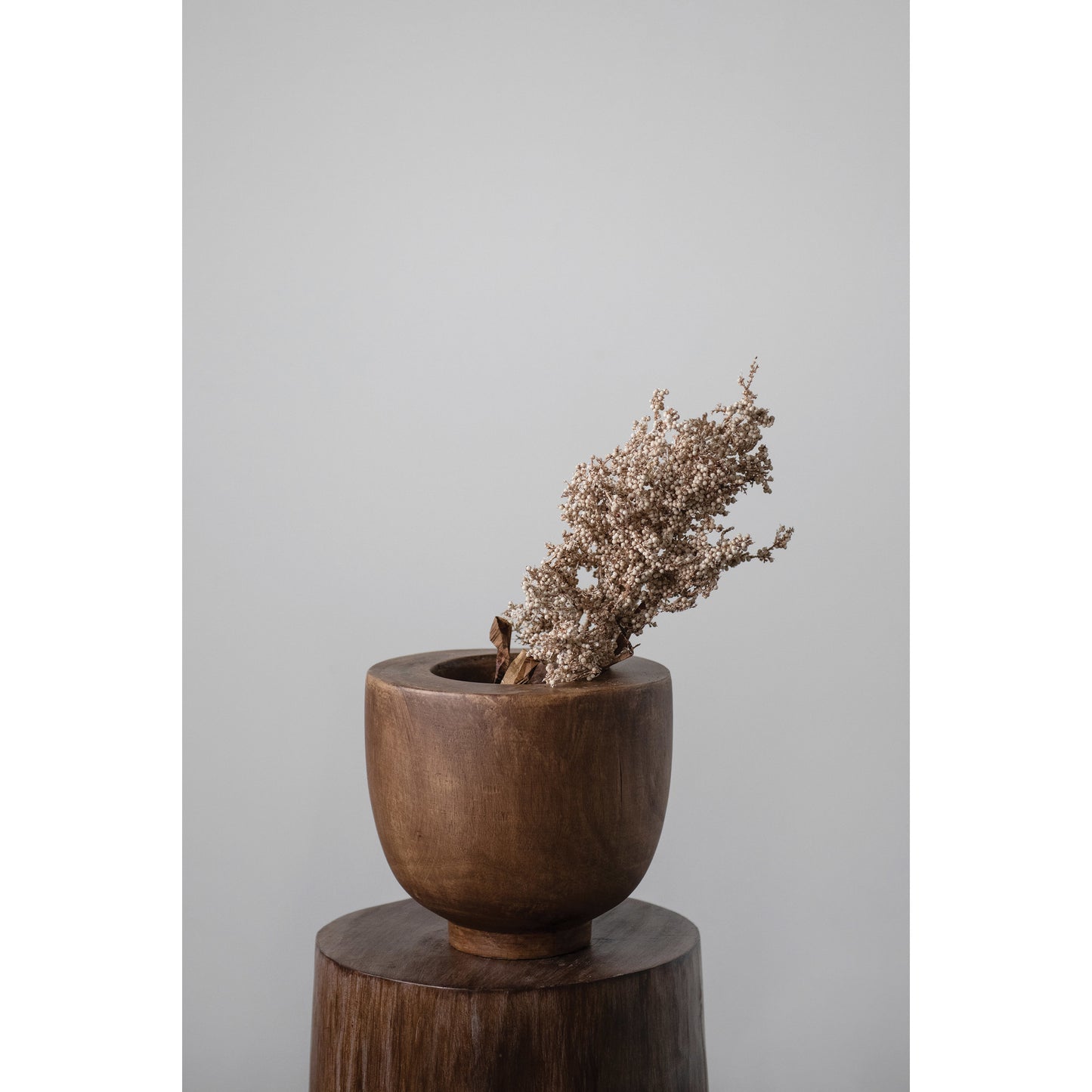 Decorative Paulownia Wood Bowl/ vase Stained Finish