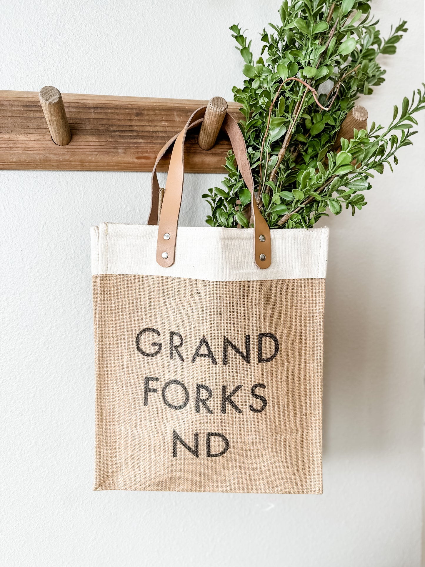 Grand Forks Tote Shopper w/ leather handles